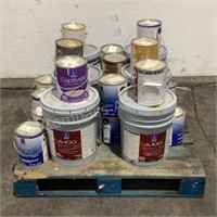 Assorted 1 and 5 Gal Buckets of Paint