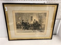 1892 W Denny Sadler print. 33” x 27” framed.