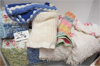 Blankets w/ Knitted Baby - Vintage Q/F Bedspread