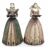 (2) Victorian Women Figural Candle Holders