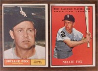 Two 1961 Topps Nellie Fox Chicago White Sox