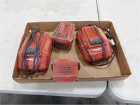 2 Hilti 22v Batteries and chargers
