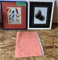 2 Leejay Levene Prints with notes and letter