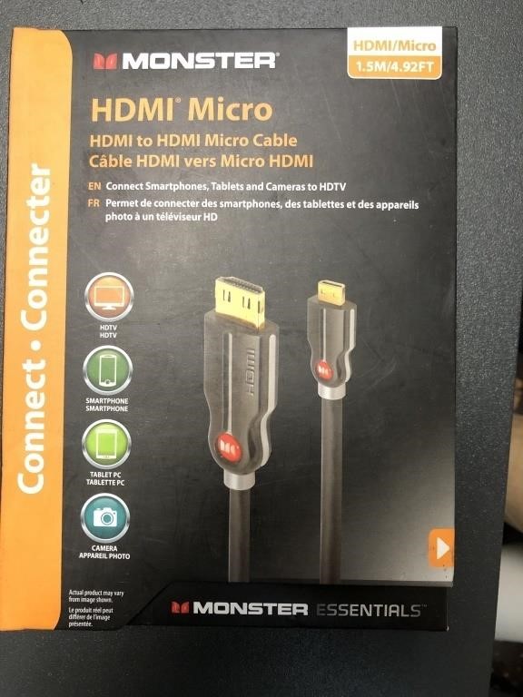 Monster HDMI Micro to HDMI Cable 5ft