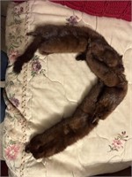 3 Mink Fur Joined Together w/ Feet & Tails (Good