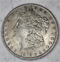 1879 p AU Grade Morgan Silver Dollar