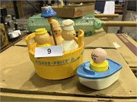 Fisher Price 3 Men In a Tub Vintage Toy