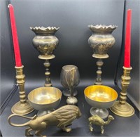 Brass Goblets, Candleholders, Lion, Camel and more