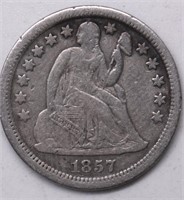 1857 SEATED DIME  VF