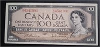 1954 Canada $100 Banknote