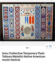 Temporary Flash Tattoos Metallic Native American