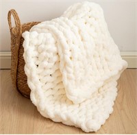 Chunky Knit Blanket Soft Yarn Knitted