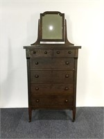 Dark Oak Chest with Cheval Mirror