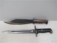WWI Model 1917 Plumb bolo knife and a WWII US M1