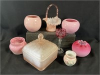 VTG Pink Vases & Glass Ware