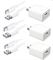 3x USB-USB C Charging Cord & USB Block

3x