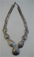 Navajo Hand Pressed SS Melon Bead Necklace