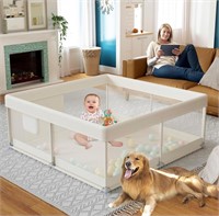 $130 (47"x47") Beige Baby Playpen