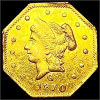 1870 Octagonal California Gold Half Dollar CHOICE