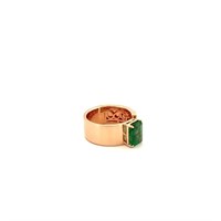 14K Rose Gold Emerald Beryl and Diamond Ring