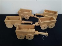 10.5 X 3 x 3.75 inch wooden wagons