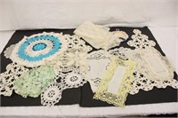 Lot of Vintage Dollies & Lace, Some Discoloration