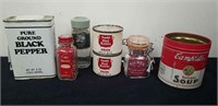 Vintage spices, tins and jars