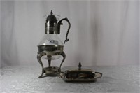 Silver Plate & Glass Coffee Carafe