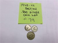 1940-42 British .500 silver coin lot