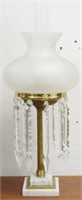 Vintage Glass Lamp with prisms 25.5
