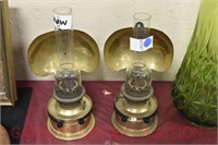 Pair of Wall Hanging Oil Lamps: