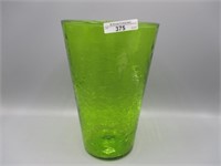 Blenko 12" crackle cylinder vase
