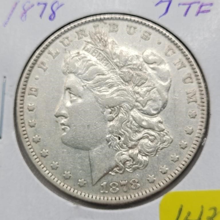 1878 7 TAIL FEATHER MORGAN SILVER DOLLAR