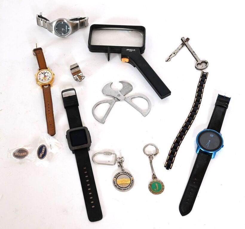 Watches, Keys, Whistle, Misc.