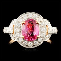 18K Gold 1.28ct Spinel & 0.63ctw Diamond Ring