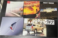 5 Chevy & Pontiac Advertising Brochures