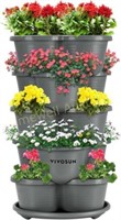 VIVOSUN 5-Tier Stackable Planter  1-Pack Gray