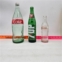 Vintage Bottles-Coke, 7UP