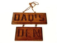 Carved "Dad's Den" Signage