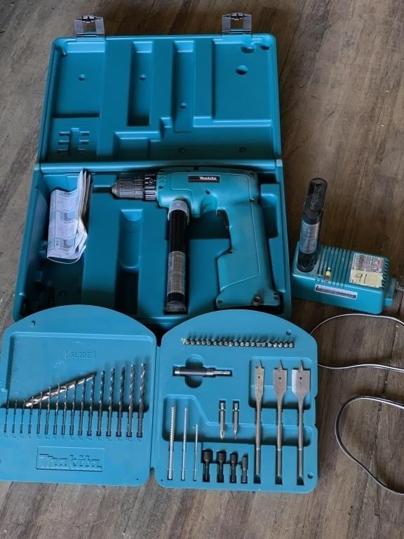 Makita cordless drill and battery charger