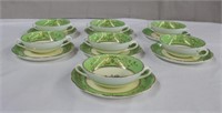 7 Coalport cream soup bowls with under plates