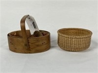 Shaker Swing Handle Sewing Box & Nantucket Basket