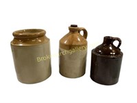 Three Pieces Utilitarian Pottery