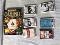Lot of playing cards, casino games.
