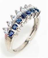 Jewelry Sterling Sapphire & Topaz Ring