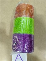 3Pack of Glitter Wired Sheer Ribbon,