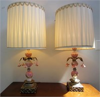 Vintage Pair Large Ceramic Table Lamps