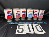 6 Pepsi glasses
