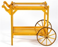 AMERICAN PAINTED WOOD TEA CART, removable tray