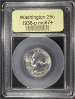 1936 WASHINGTON QUARTER USCG SUPERB GEM BU